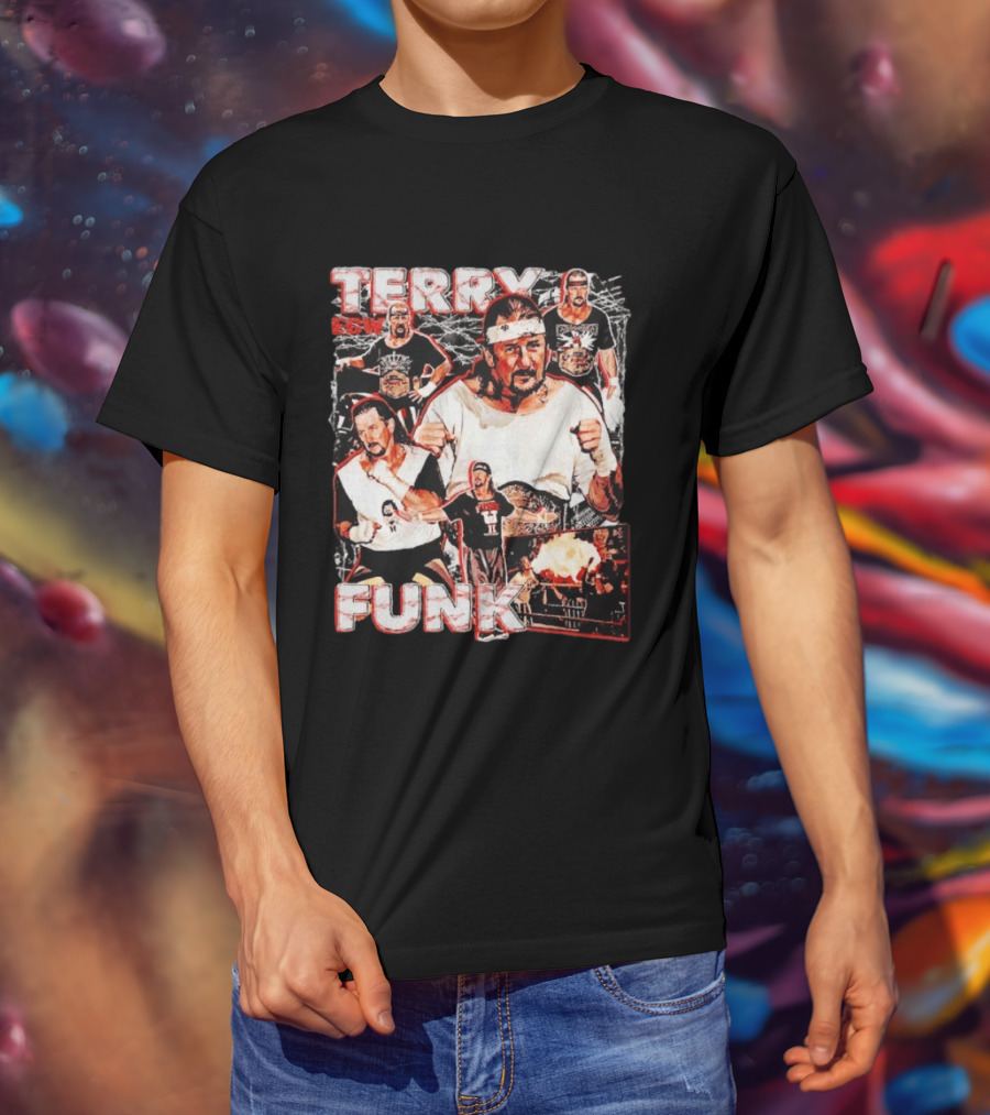 Terry Funk ECW Wrestling Collage T-Shirt