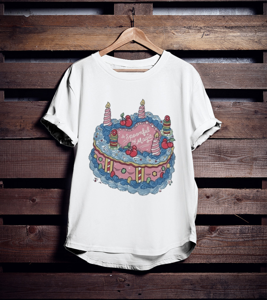 The Lost Bros A Spoonful Of Magic Birthday Cake Candles Cherries T-Shirt