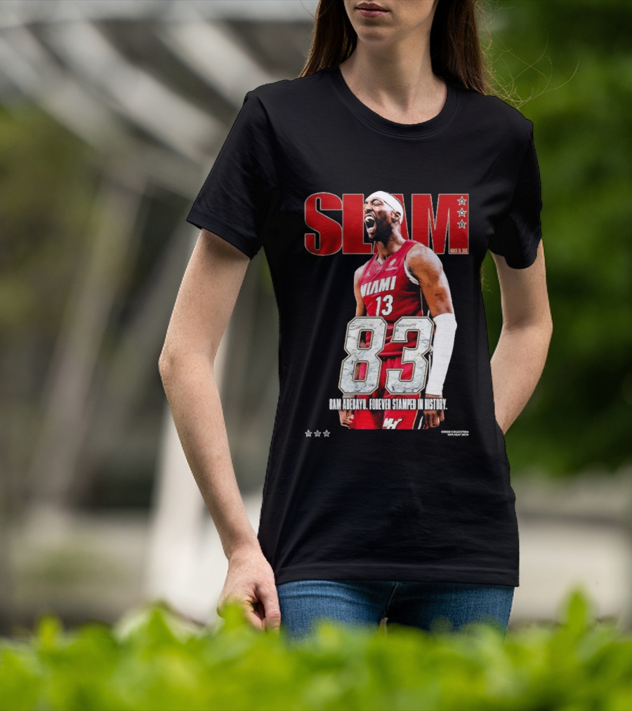 Slam March 2023 Bam Adebayo Miami 83 Points Forever Stamped In History T-Shirt