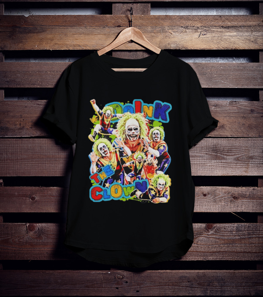 Doink The Clown WWE Wrestler Colorful Collage T-Shirt