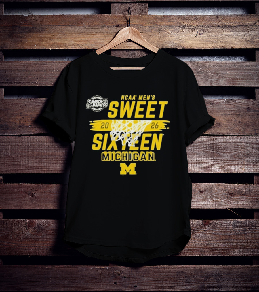 Michigan Wolverines NCAA Men's Basketball Sweet 16 2026 T-Shirt