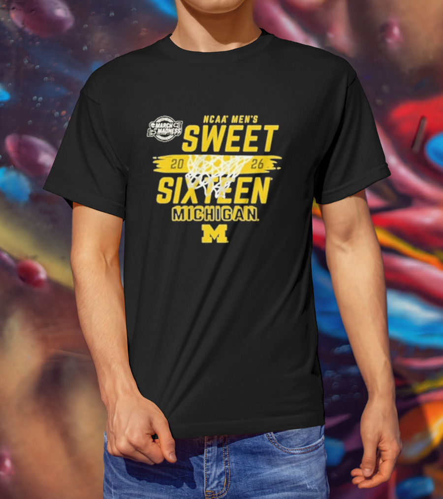 Michigan Wolverines NCAA Men's Basketball Sweet 16 2026 T-Shirt