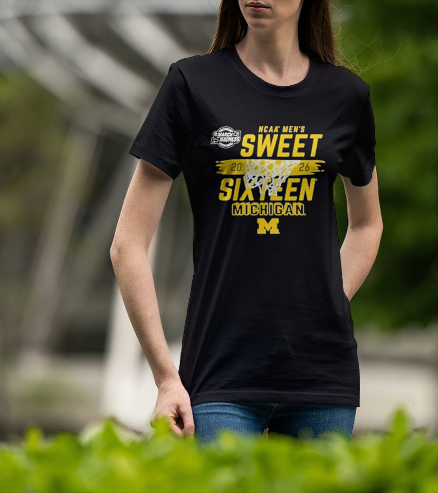 Michigan Wolverines NCAA Men's Basketball Sweet 16 2026 T-Shirt