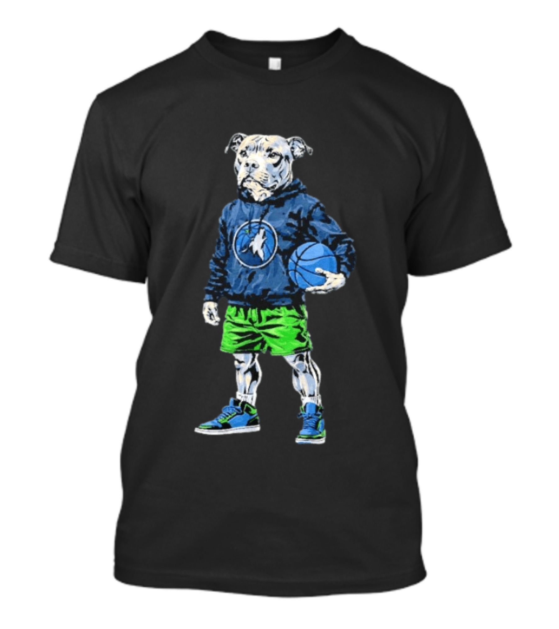 Hoop Dogs Pit Bull Minnesota Timberwolves Basketball T-Shirt