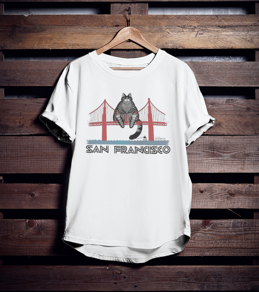 San Francisco Cat Golden Gate Bridge T-Shirt