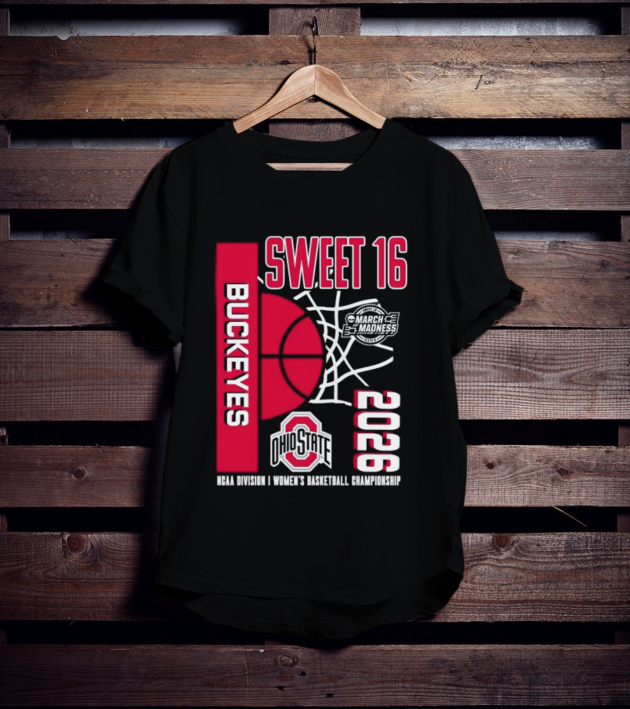 Ohio State Buckeyes 2026 Sweet 16 NCAA Division I Women's Basketball March Madness Championship T-Shirt