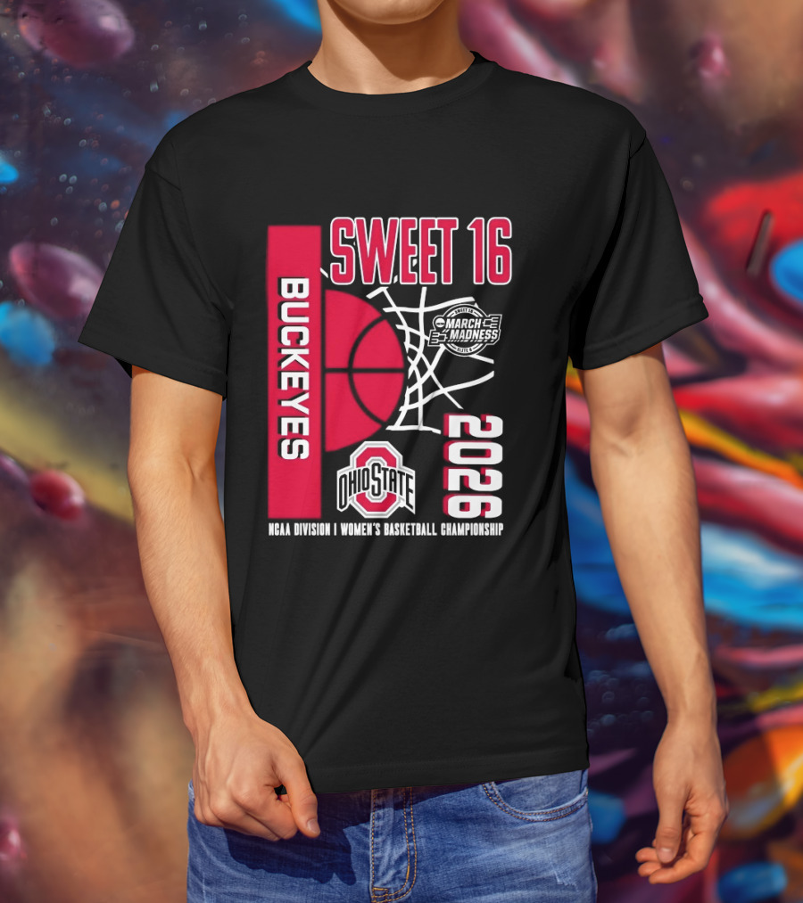 Ohio State Buckeyes 2026 Sweet 16 NCAA Division I Women's Basketball March Madness Championship T-Shirt