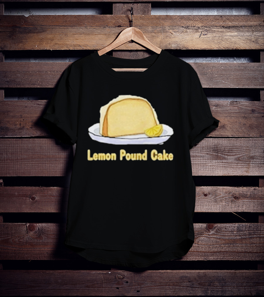 Lemon Pound Cake Slice On Plate With Lemon Wedge T-Shirt