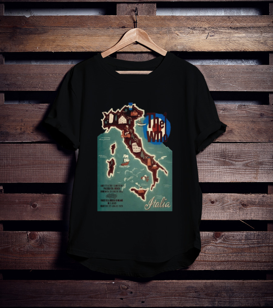 The Who Italia Tour 2026 Anfiteatro Camerini Padova Sul Brenta Parco Della Musica Milano T-Shirt