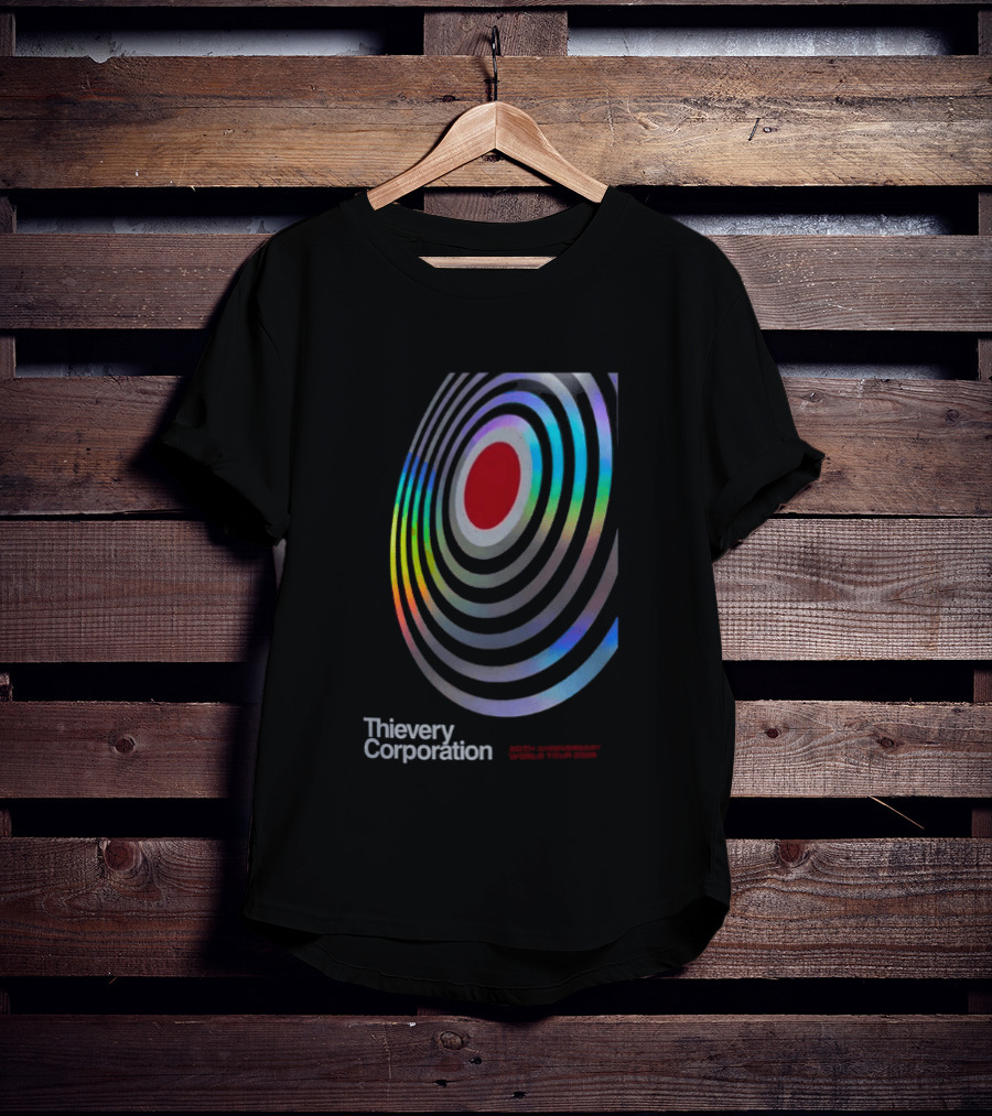 Thievery Corporation 30th Anniversary World Tour 2026 Target Rings T-Shirt