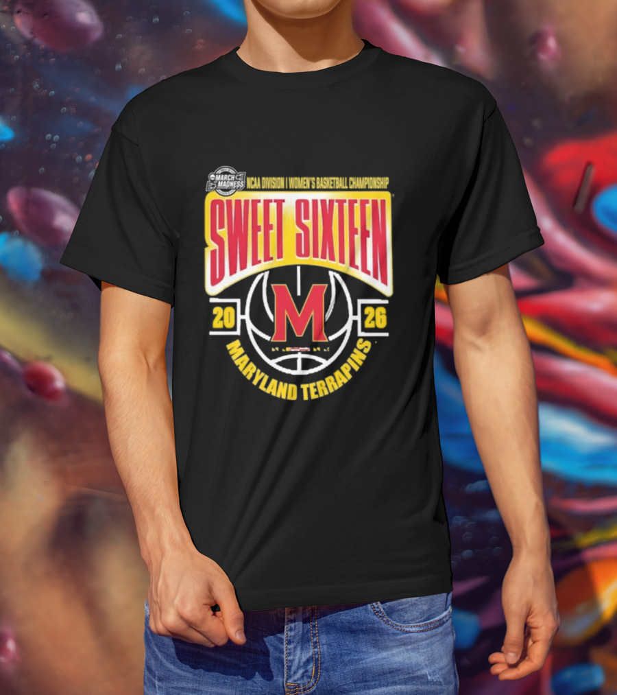 Maryland Terrapins Sweet Sixteen NCAA DI Women's Basketball March Madness 2026 T-Shirt