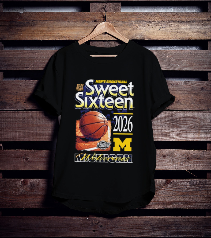 Michigan Wolverines Sweet Sixteen 2026 Basketball NCAA Bound T-Shirt