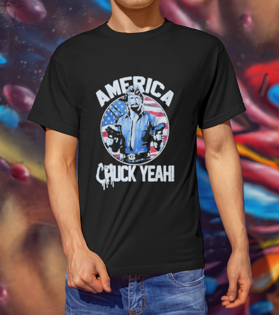 America Chuck Yeah Chuck Norris Patriotic Flag T-Shirt