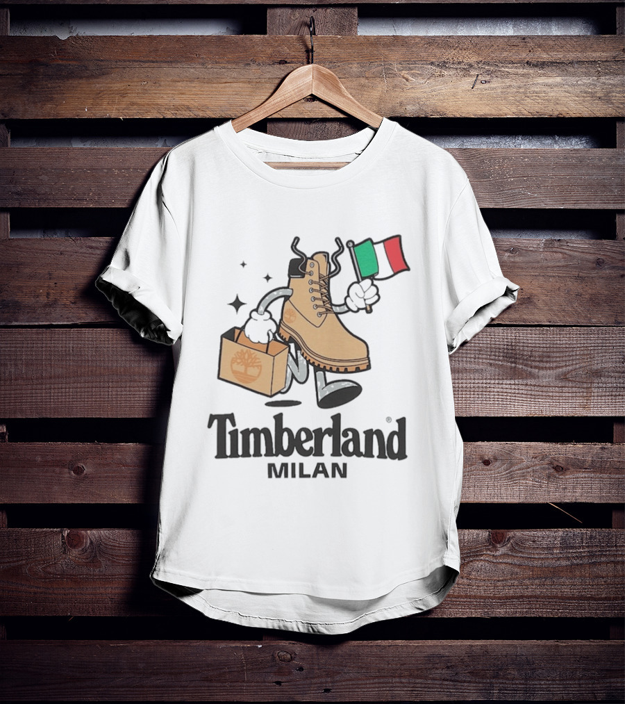 All Gender Timberland Boot Shopping With Italian Flag In Milan T-Shirt
