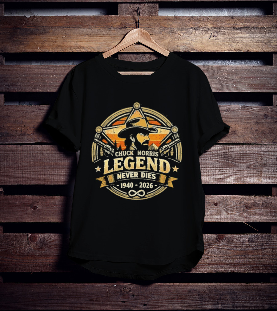 Chuck Norris Legend Never Dies Cowboy 1940 2026 Infinity T-Shirt