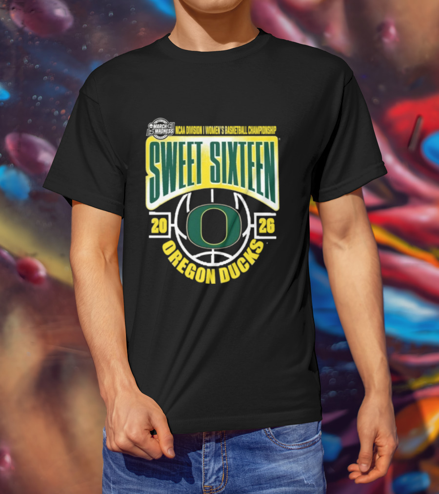 NCAA Women's Basketball Oregon Ducks Sweet Sixteen 2026 March Madness T-Shirt