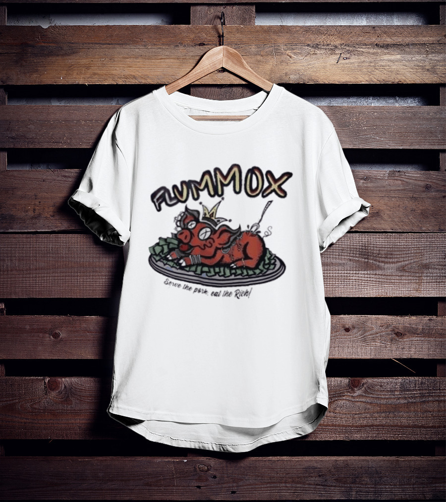 Flummox Serve The Pork Eat The Rich Pig With Money And Crown T-Shirt