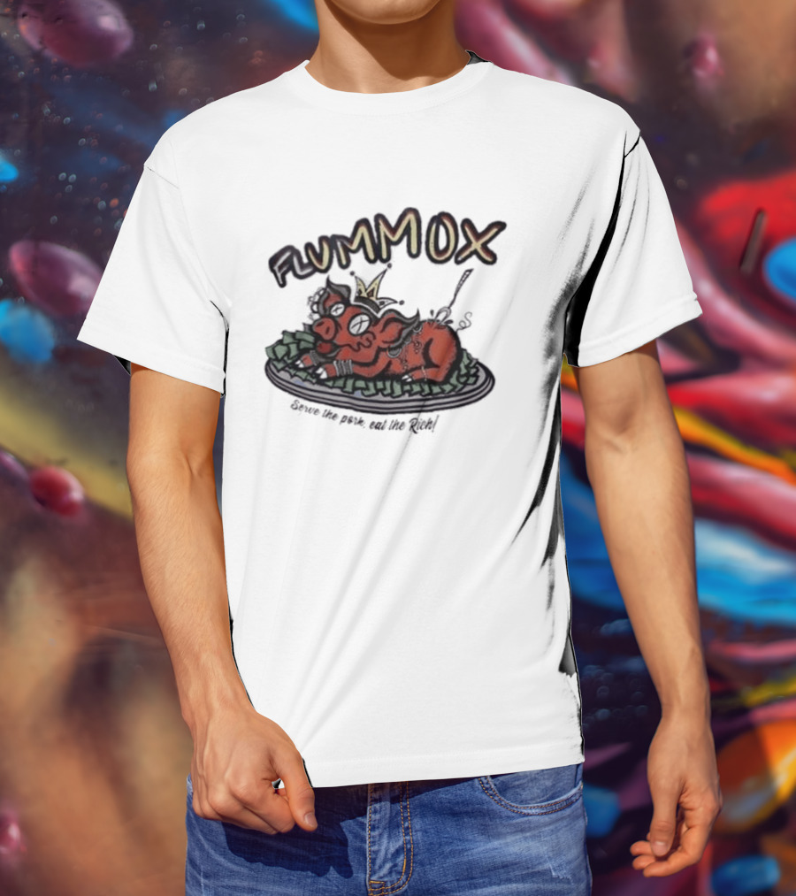 Flummox Serve The Pork Eat The Rich Pig With Money And Crown T-Shirt