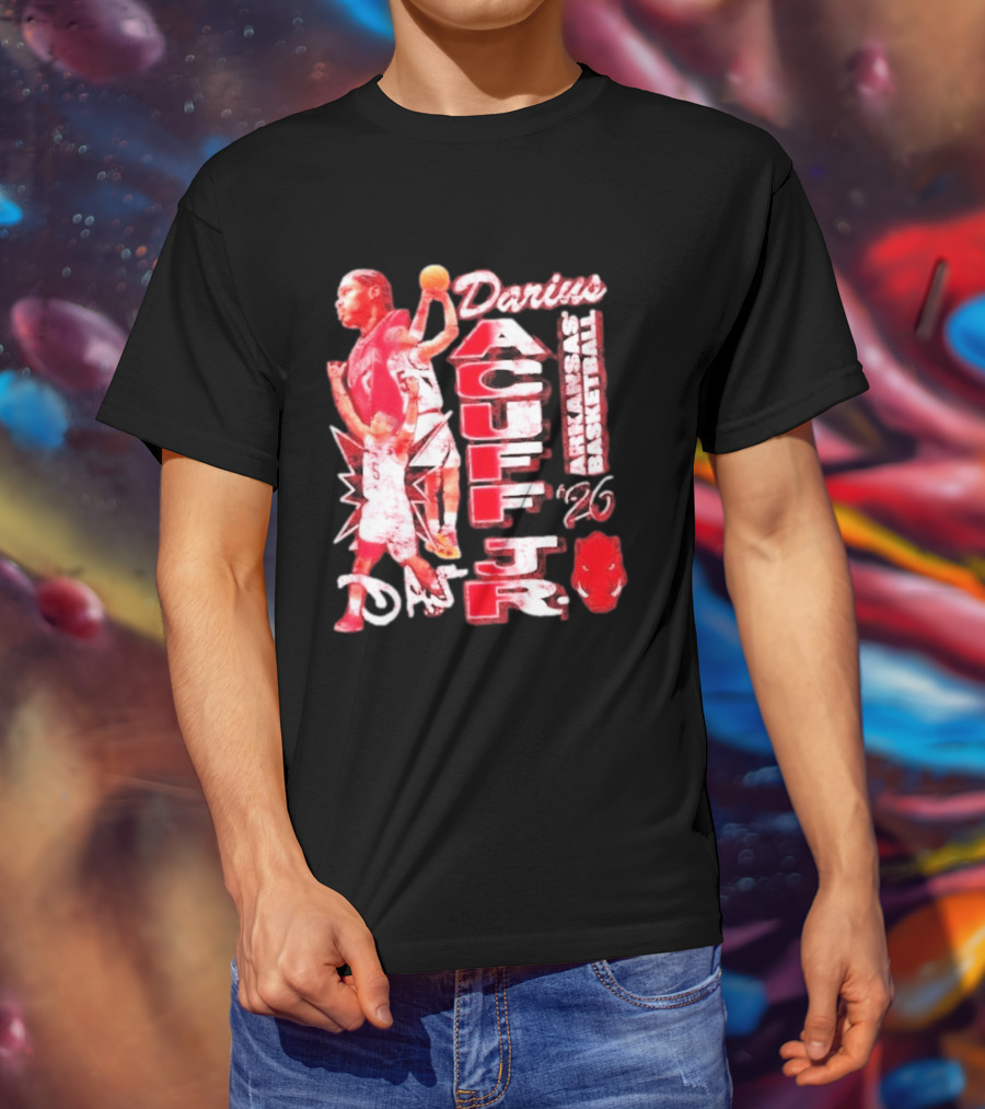Darius Acuff Jr Arkansas Basketball Razorbacks '26 Crimson T-Shirt