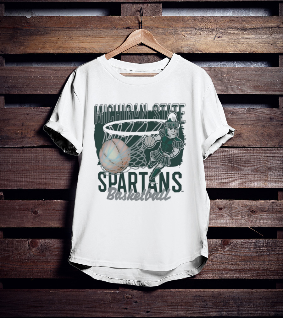 Michigan State Spartans Basketball Swoosh Net T-Shirt