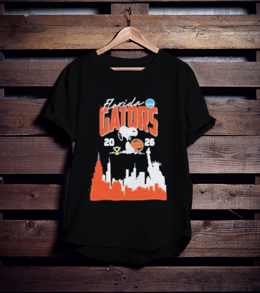 Florida Gators Snoopy Basketball 2026 NYC Skyline T-Shirt