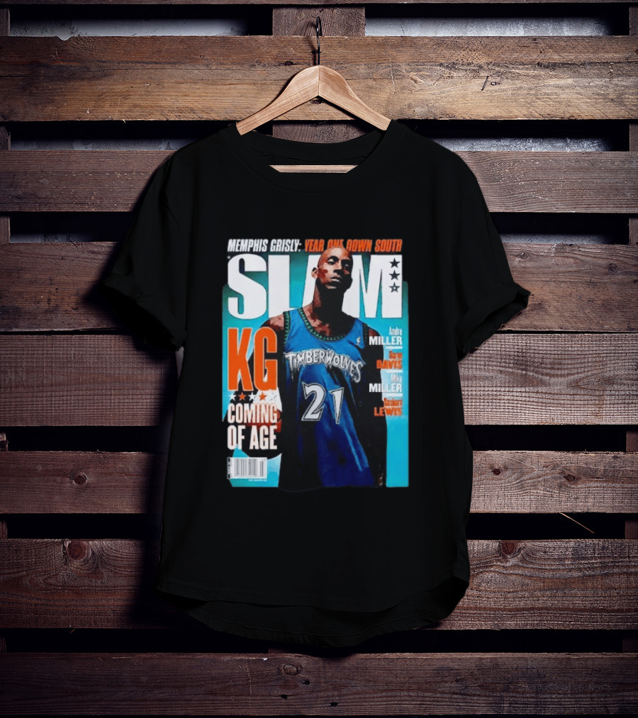 Slam Kevin Garnett Timberwolves Memphis Grisly Year One Down South KG Coming Of Age T-Shirt