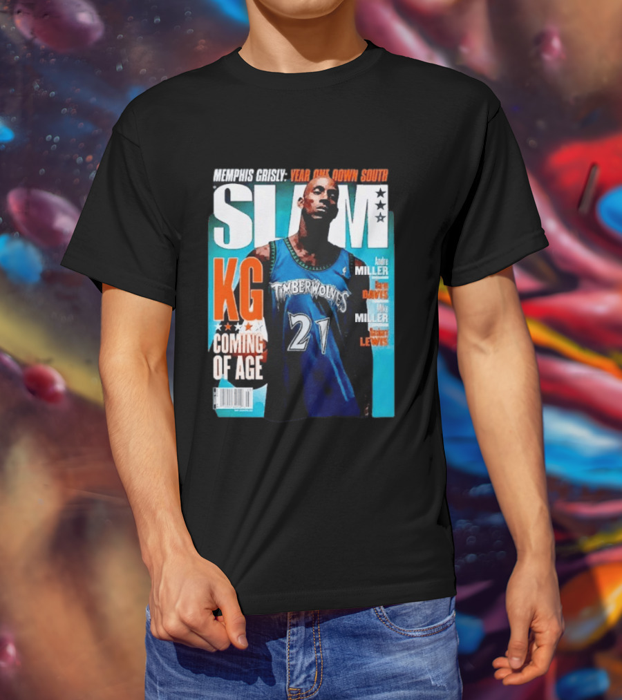 Slam Kevin Garnett Timberwolves Memphis Grisly Year One Down South KG Coming Of Age T-Shirt