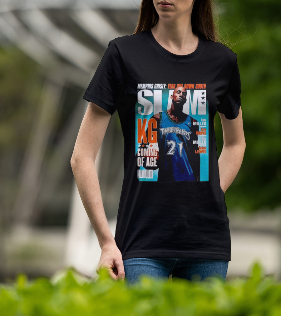 Slam Kevin Garnett Timberwolves Memphis Grisly Year One Down South KG Coming Of Age T-Shirt