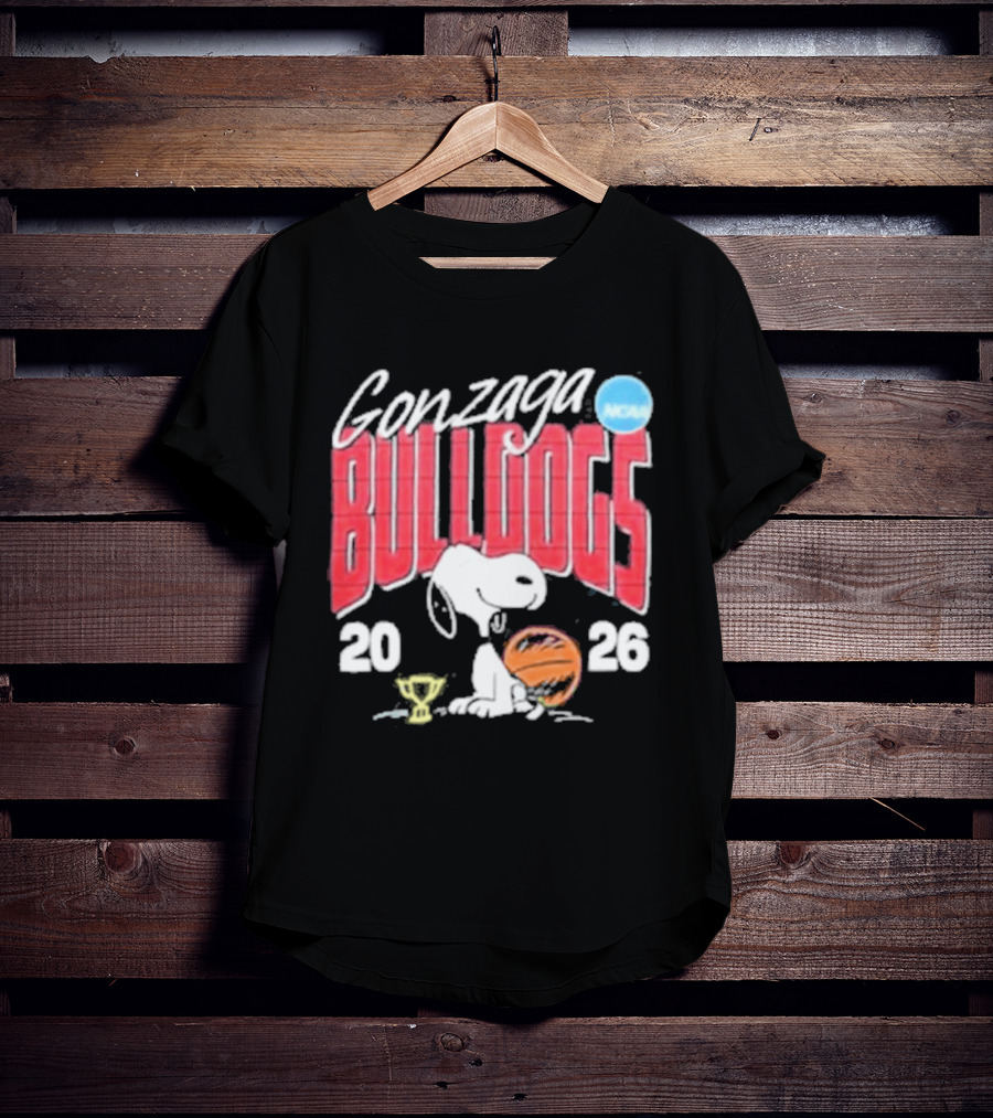 Gonzaga Bulldogs Snoopy NCAA Tournament 2026 Basketball Trophy T-Shirt