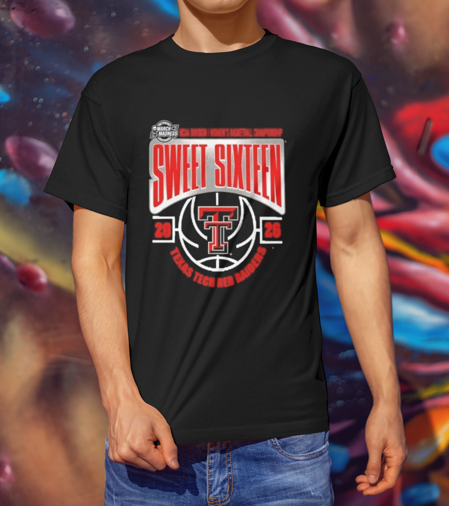 Texas Tech Red Raiders Sweet Sixteen 2026 NCAA DI Women's Basketball Tournament March Madness T-Shirt