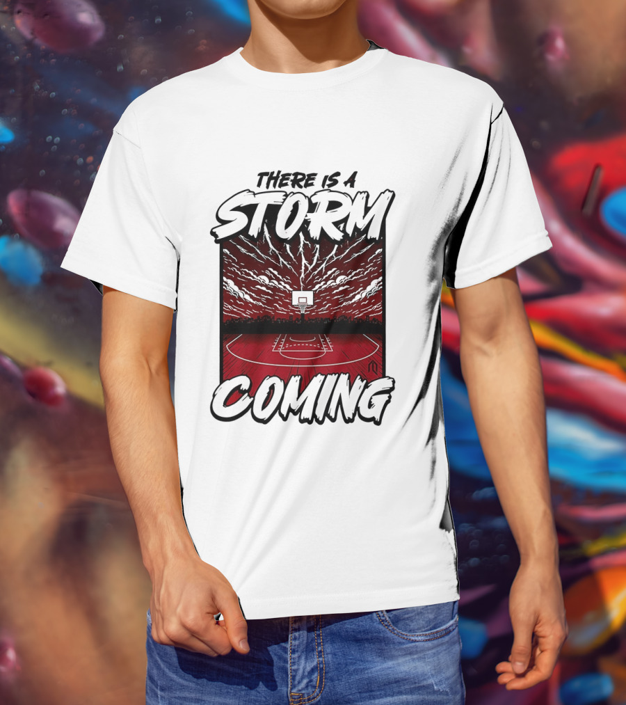 There Is A Storm Coming Basketball Court Thunderstorm Sky T-Shirt