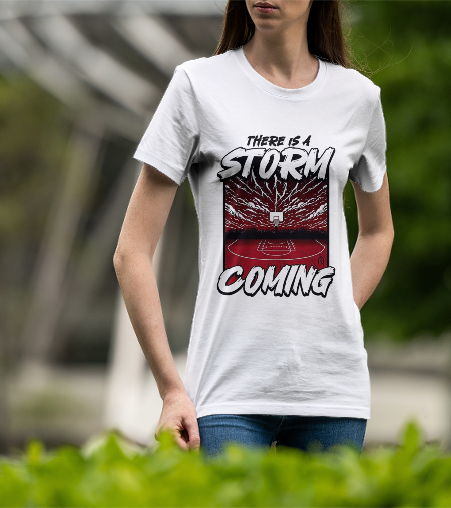 There Is A Storm Coming Basketball Court Thunderstorm Sky T-Shirt