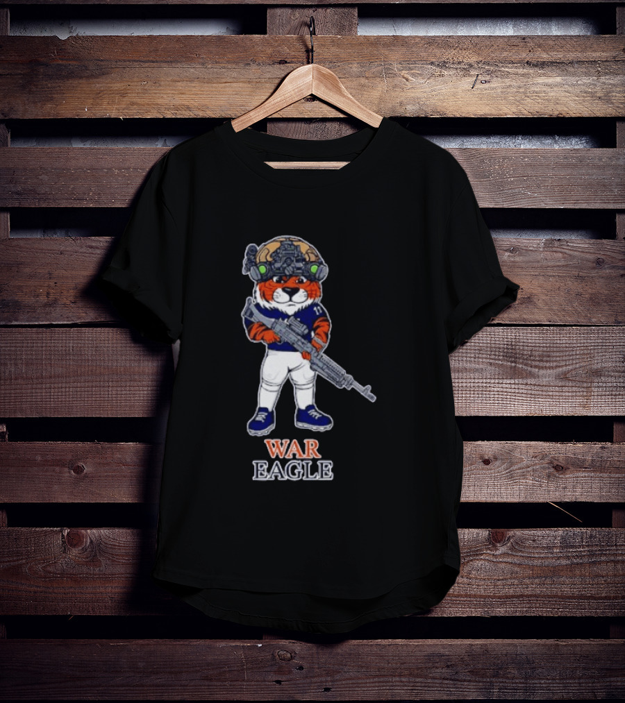 Auburn Tigers Aubie War Eagle Military Helmet Night Vision T-Shirt