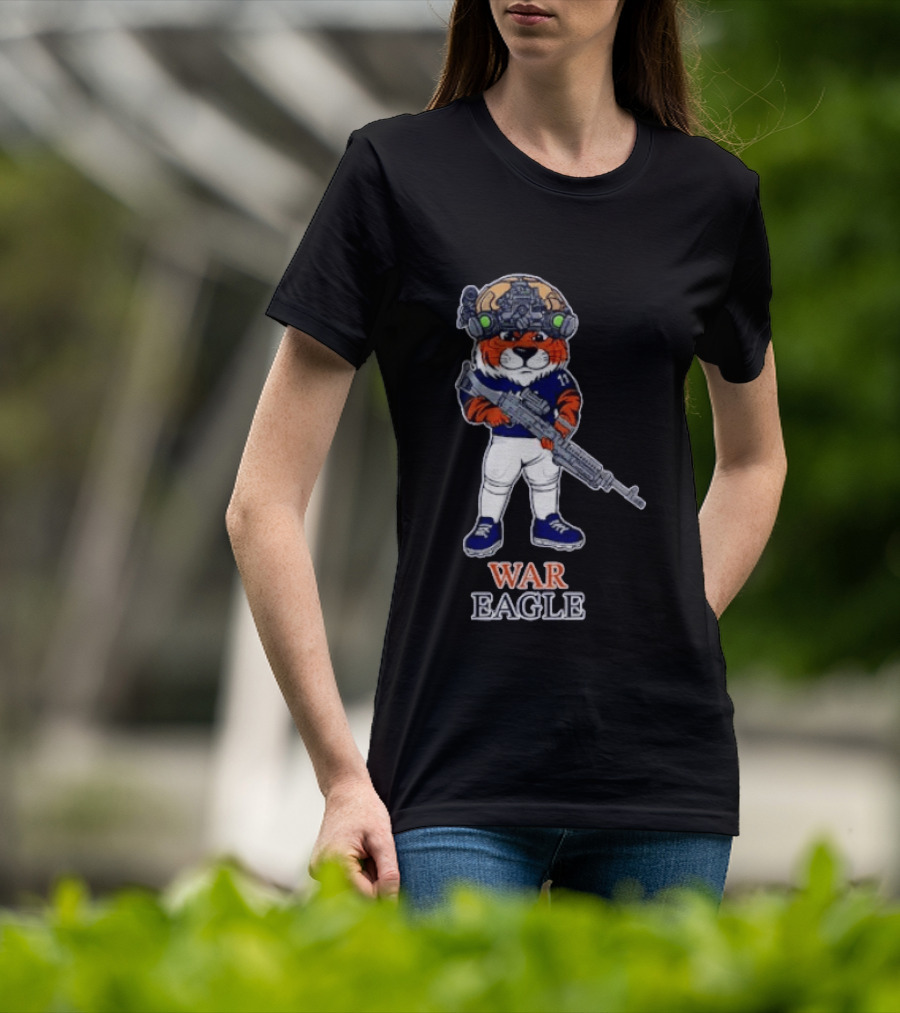 Auburn Tigers Aubie War Eagle Military Helmet Night Vision T-Shirt