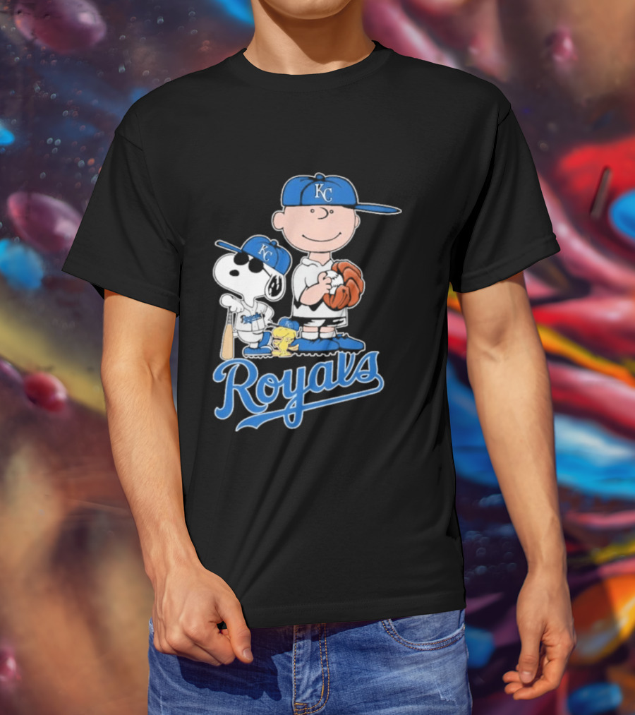 2026 Royals Snoopy Charlie Brown Kansas City Baseball T-Shirt