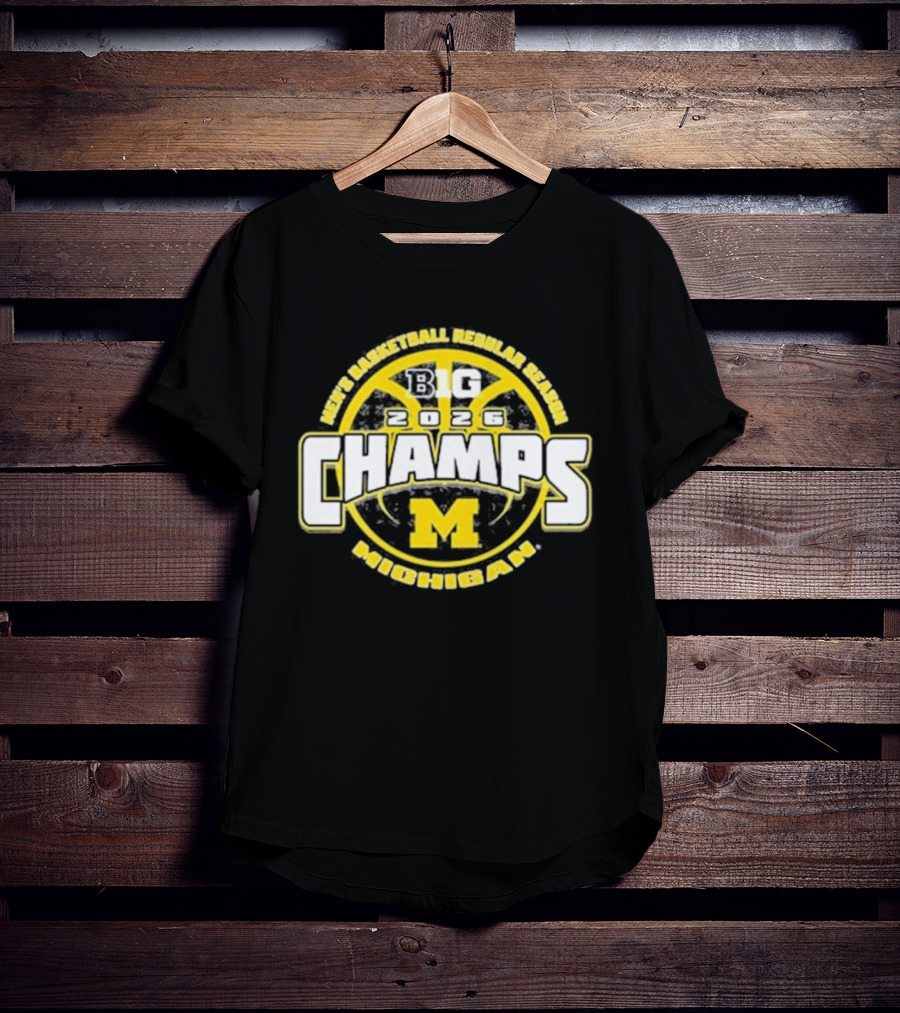Men's Basketball Regular Season Big 2026 Champs Michigan M T-Shirt