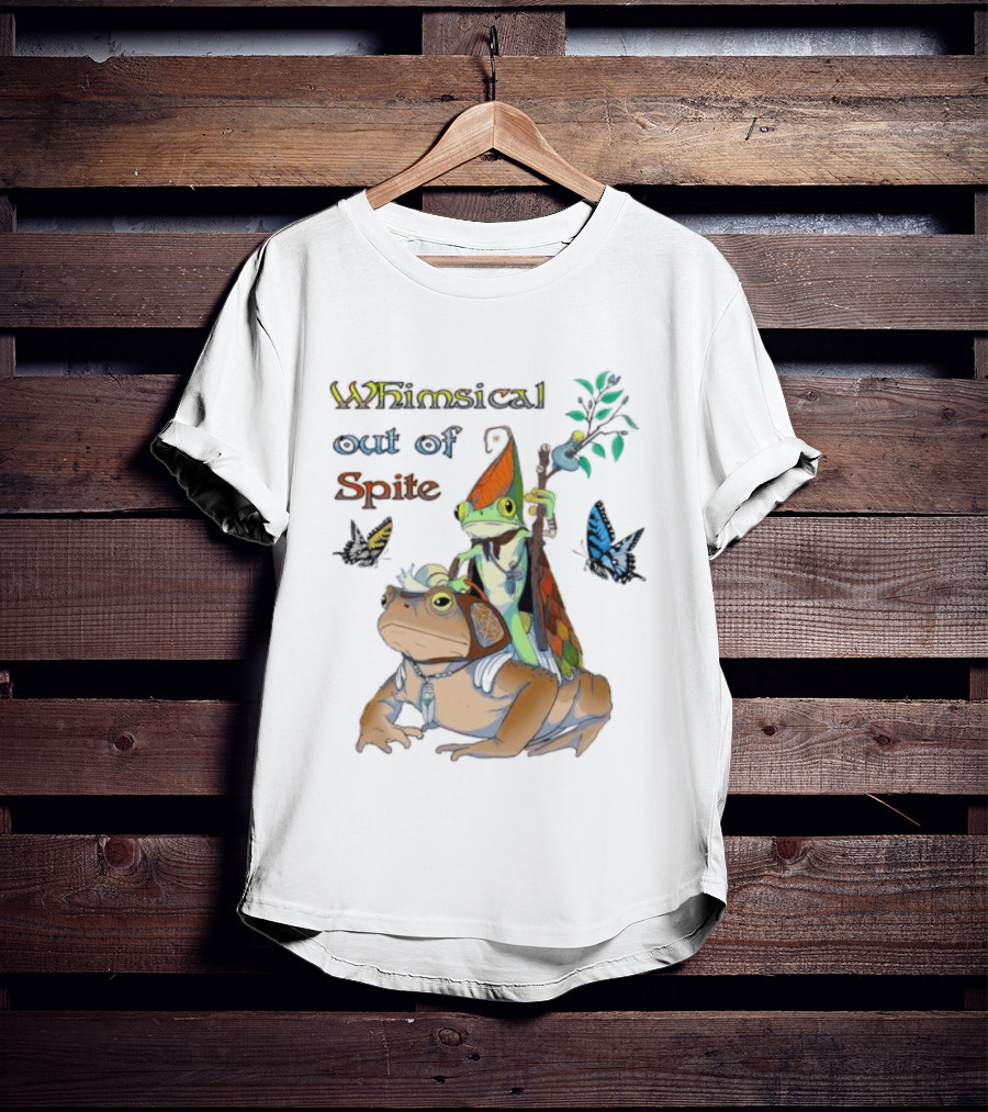 Whimsical Frog Out Of Spite With Butterflies And Chameleon T-Shirt