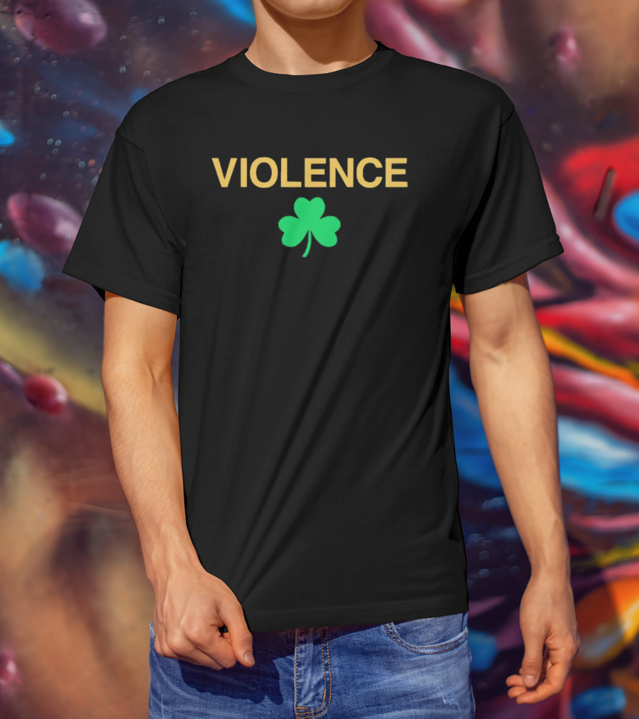 Violence Shamrock Fighting Irish Baseball T-Shirt