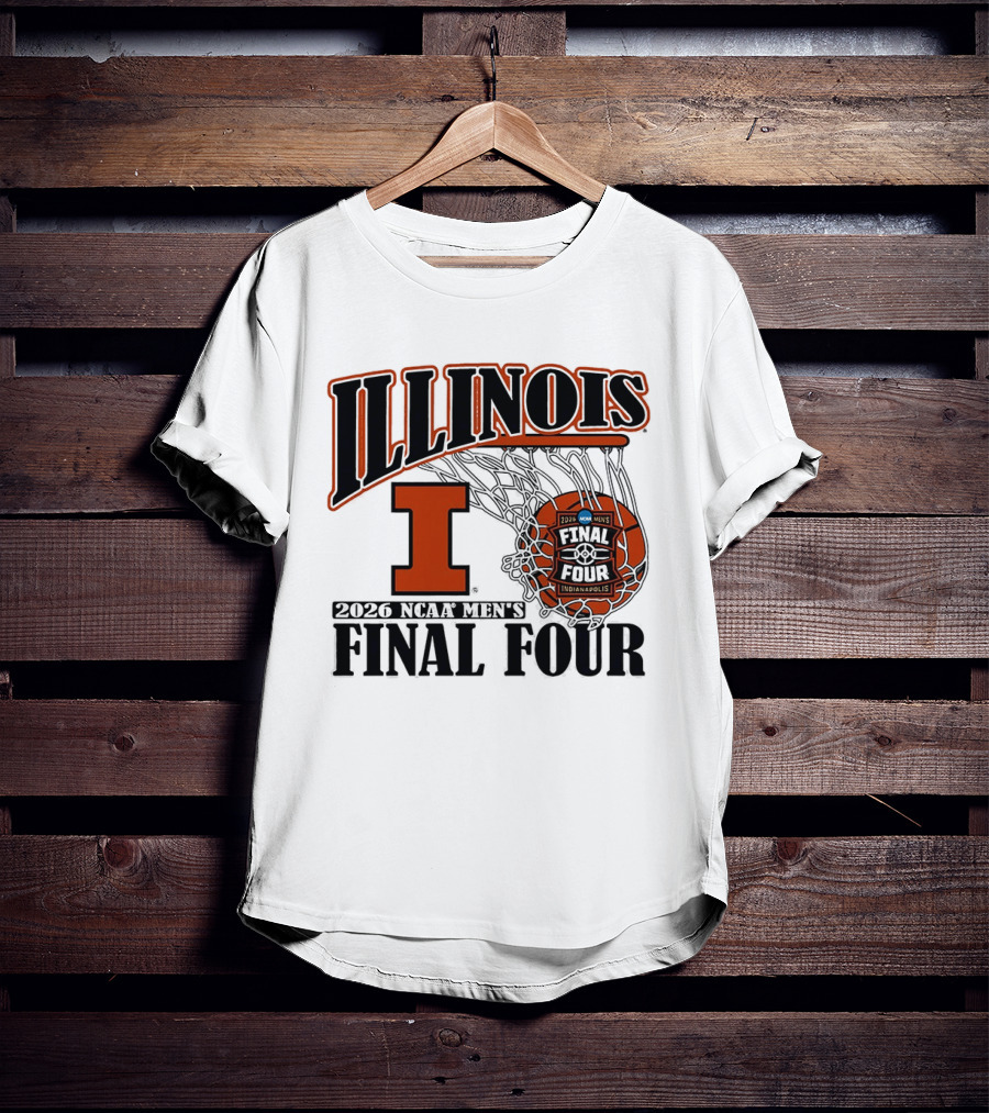 Illinois Fighting Illini Basketball NCAA Men's Final Four 2026 Indianapolis T-Shirt