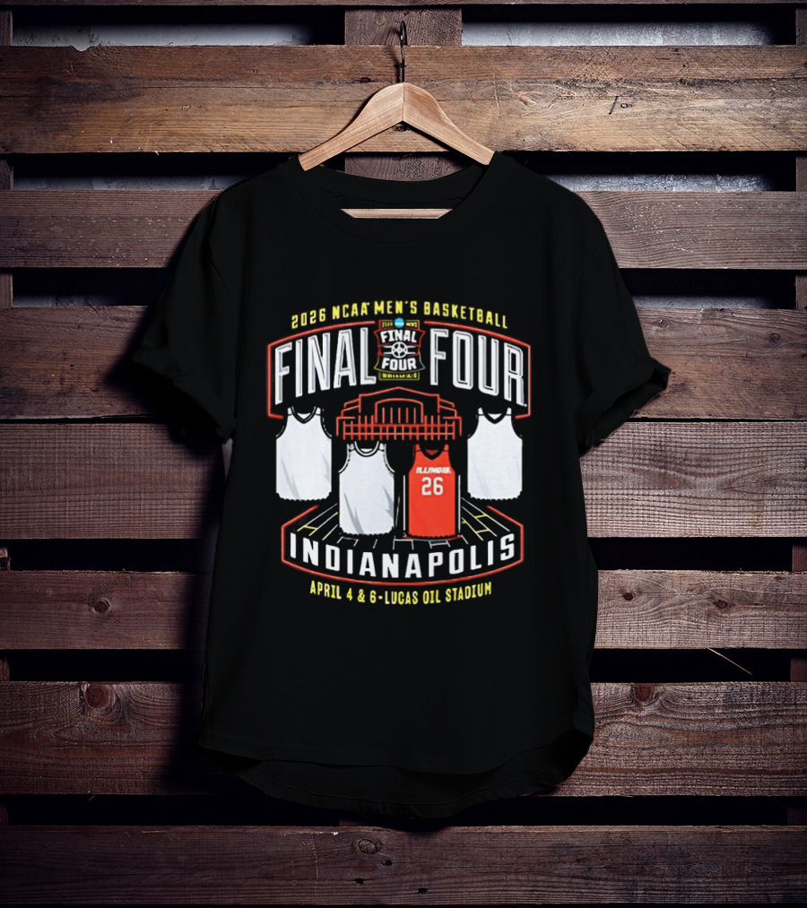 Illinois Fighting Illini NCAA Men's Basketball 2026 Final Four Indianapolis April 4 And 6 Lucas Oil Stadium T-Shirt