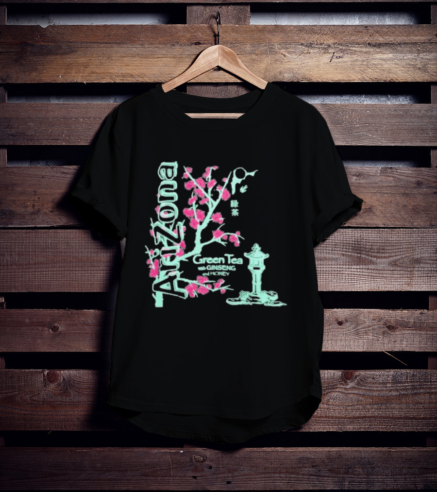 Arizona Beverages Green Tea With Ginseng Cherry Blossom Lantern Scene T-Shirt
