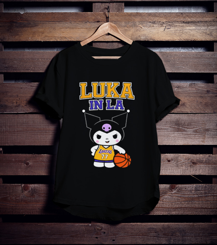Kuromi Lakers Luka In LA #77 Basketball T-Shirt