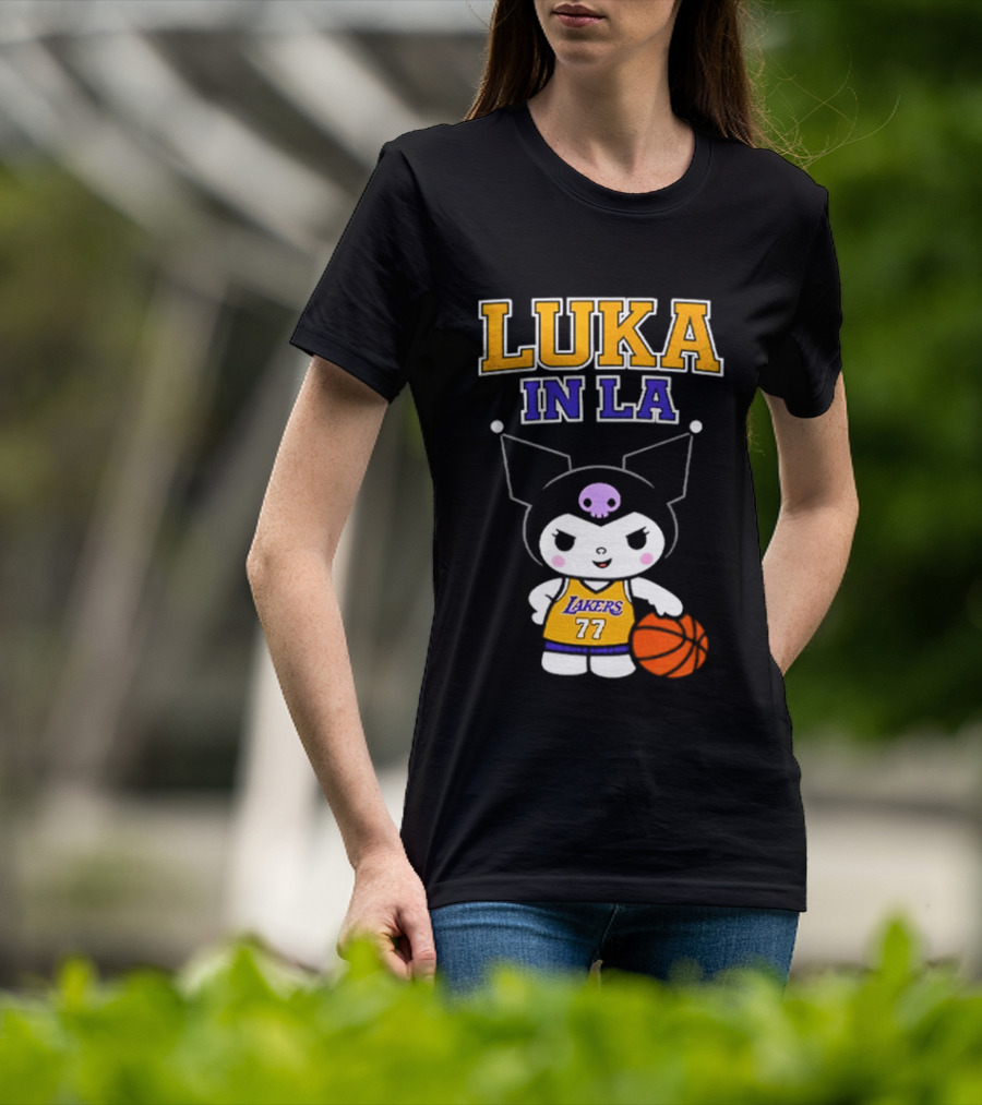 Kuromi Lakers Luka In LA #77 Basketball T-Shirt