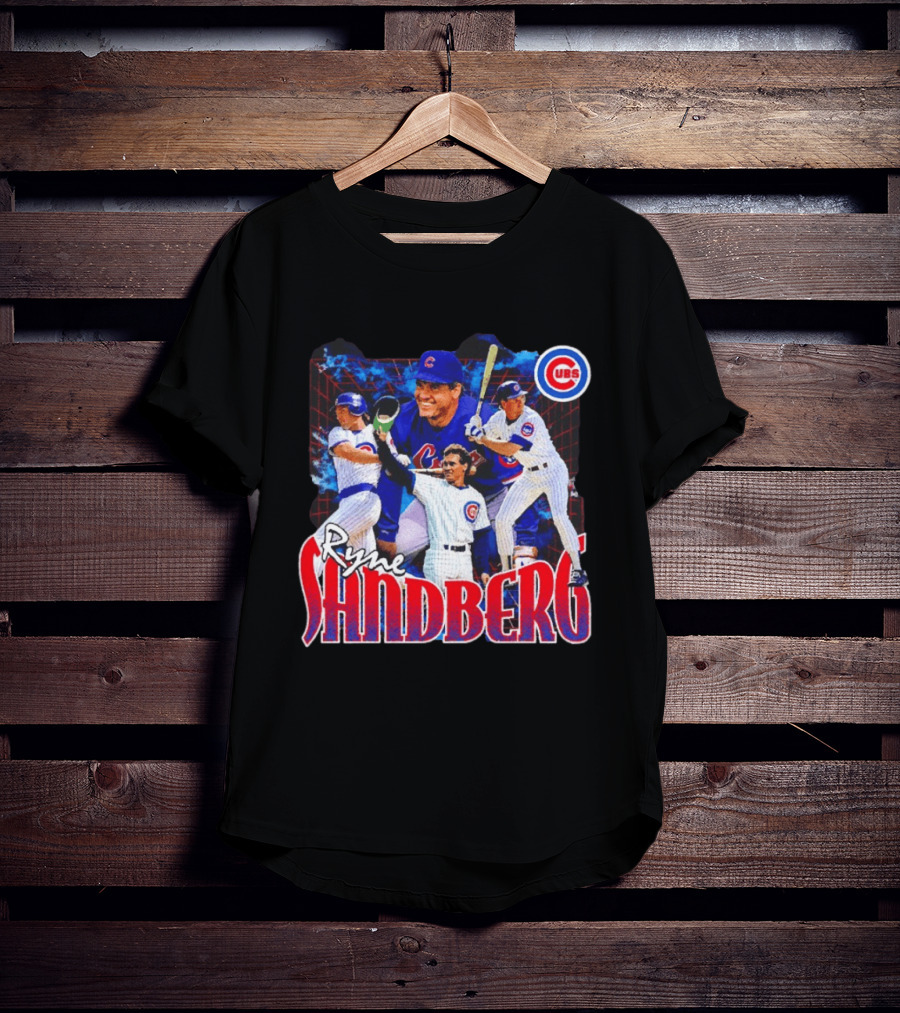 Ryne Sandberg Chicago Cubs MLB Player Collage T-Shirt