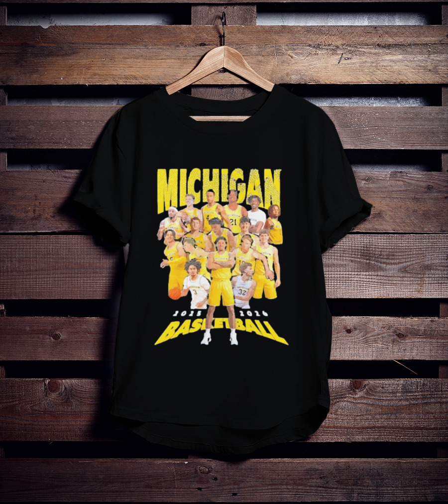 Michigan Wolverines 2025 2026 Basketball Team Members T-Shirt