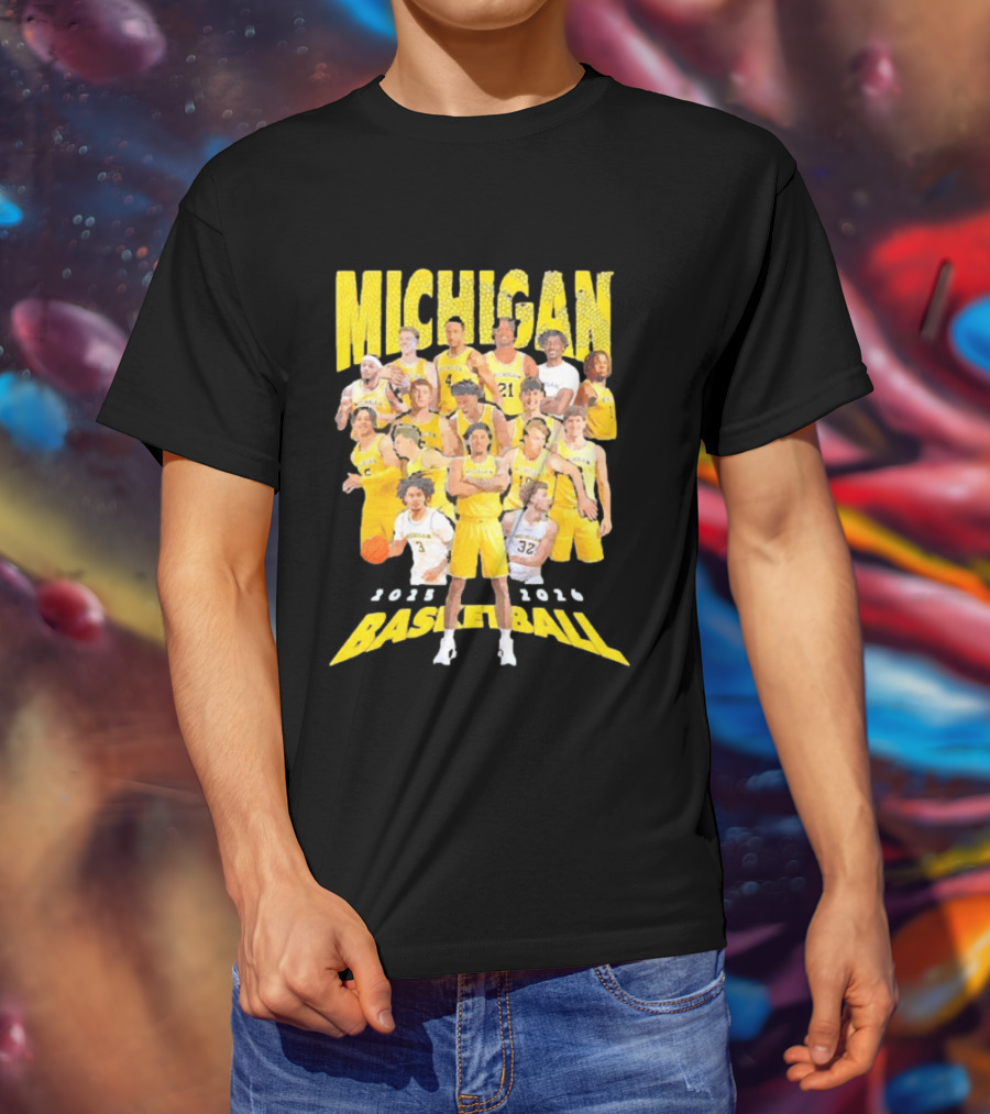 Michigan Wolverines 2025 2026 Basketball Team Members T-Shirt