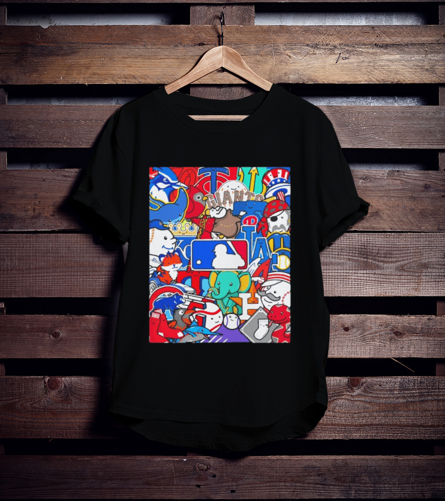 Happy Opening Day 2026 MLB Team Mascots Giants Royals Nationals Phillies Pirates T-Shirt