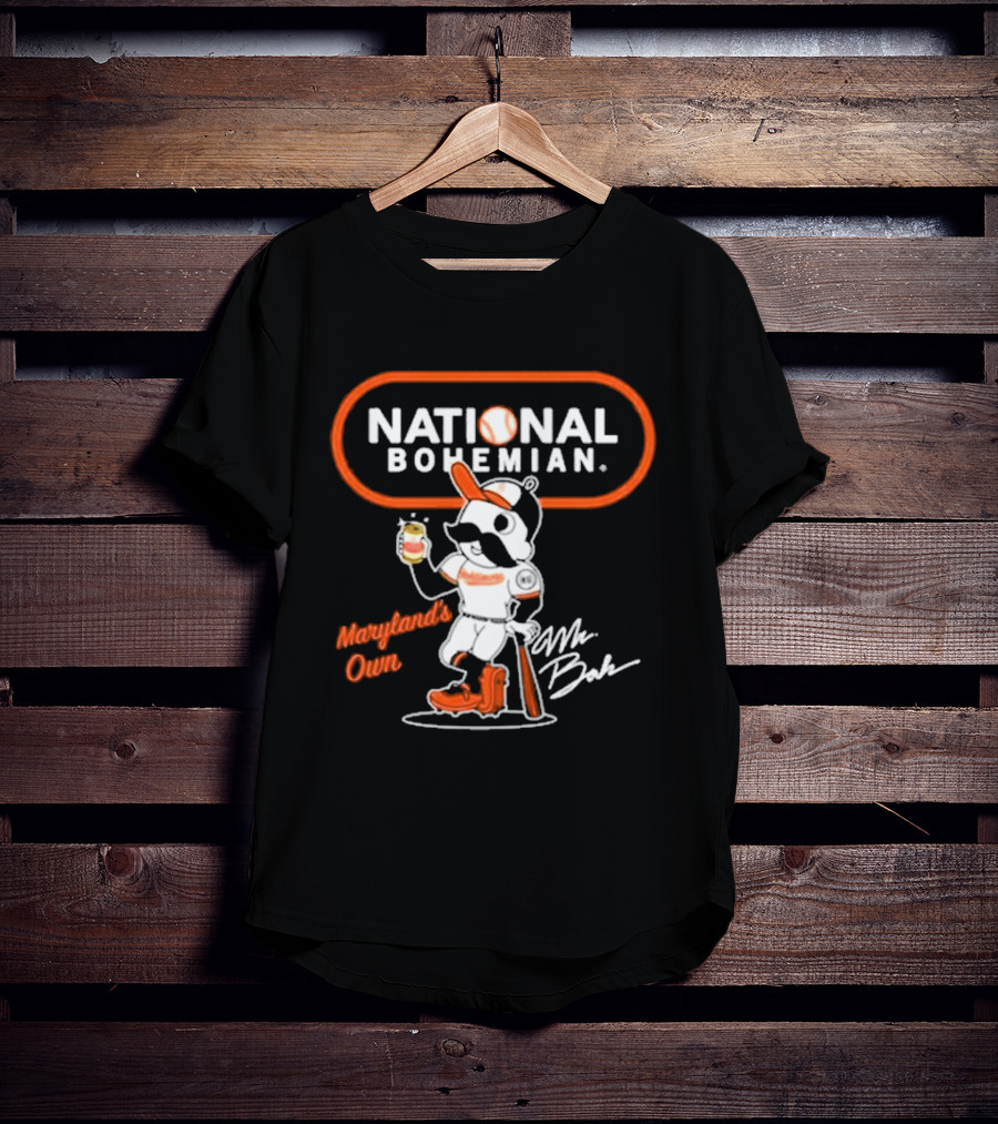 Maryland's Own National Bohemian Mr. Boh Baseball T-Shirt