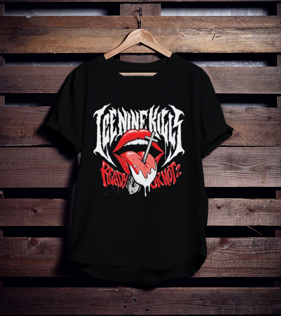 Ice Nine Kills Grave Diggler Ready Or Not 2 Here I Come Tongue Shovel Lips T-Shirt