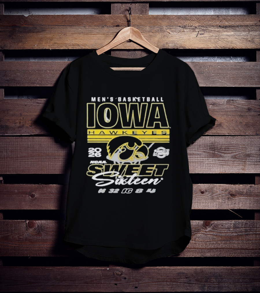 Iowa Hawkeyes Men's Basketball 2026 NCAA Sweet Sixteen March Madness 22 Tournament 16 Team Playoff T-Shirt
